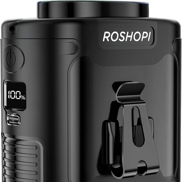 NEW! Roshopi Portable Waist Fan - K50 - 10000mAh. Flashlight, Charger!! 5 Speed. - Picture 2 of 12